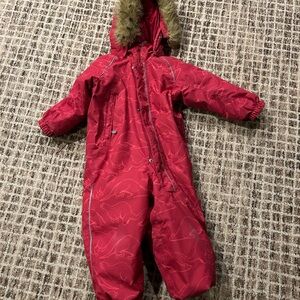 Reima Kids' Pink Snowsuit with Faux Fur Trim